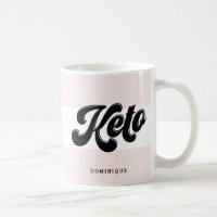 Keto Black Retro Script Typography Pink Stripes