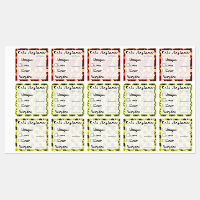 Keto Diet Débutant Enregistrement Progrès Stickers (Feuille)