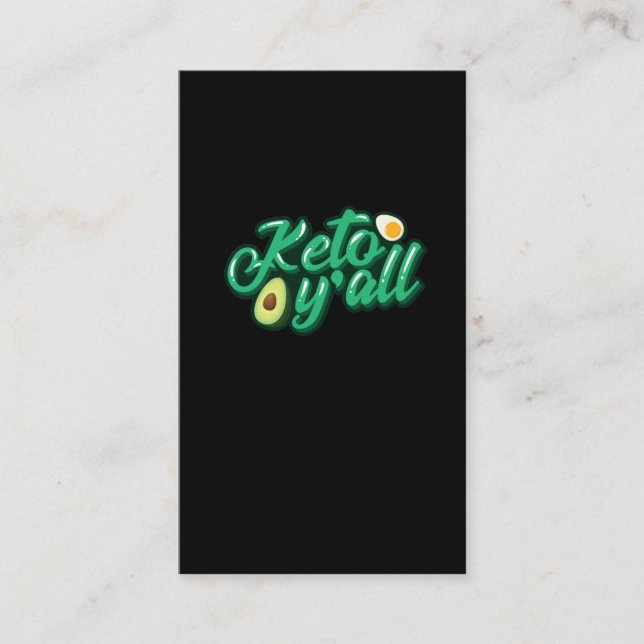 Keto Diet Low Carb High Fat Fitness Nutrition Business Card (Front)