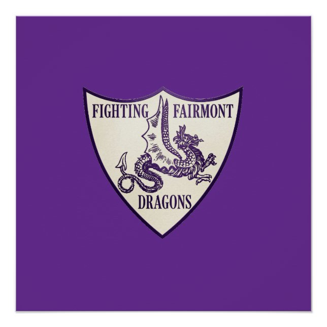 Kettering, Ohio Fighting Fairmont Dragons Logo Poster (Front)