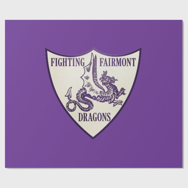 Kettering, Ohio Fighting Fairmont Dragons Logo Wrapping Paper (Flat)