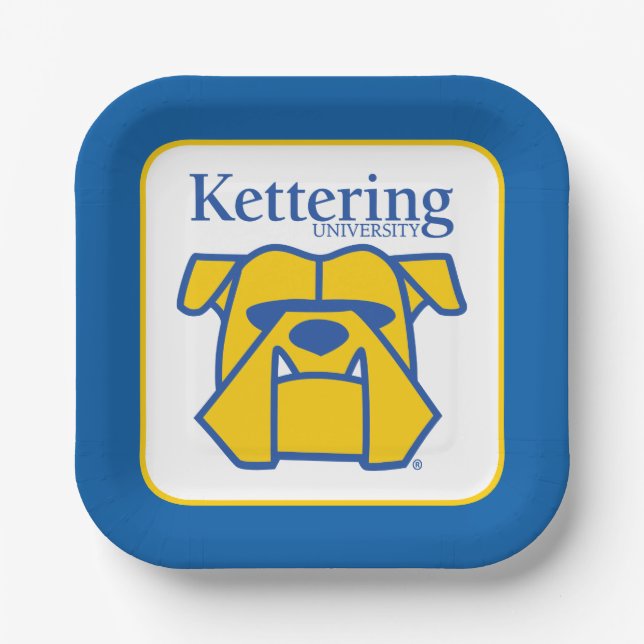 Kettering University Bulldogs Paper Plate (Front)