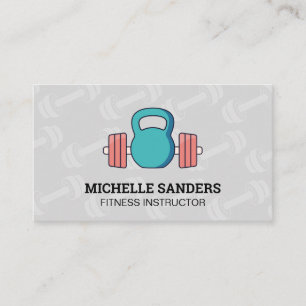 Kettle Bell   Dumbbell Pattern Business Card