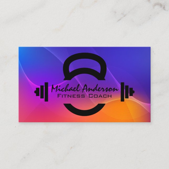 Kettle Bell Fitness Logo Business Card (Front)