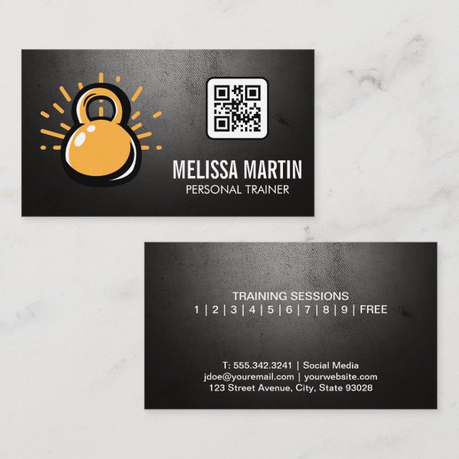 Kettle Bell Logo | QR Code Business Card (Front/Back)