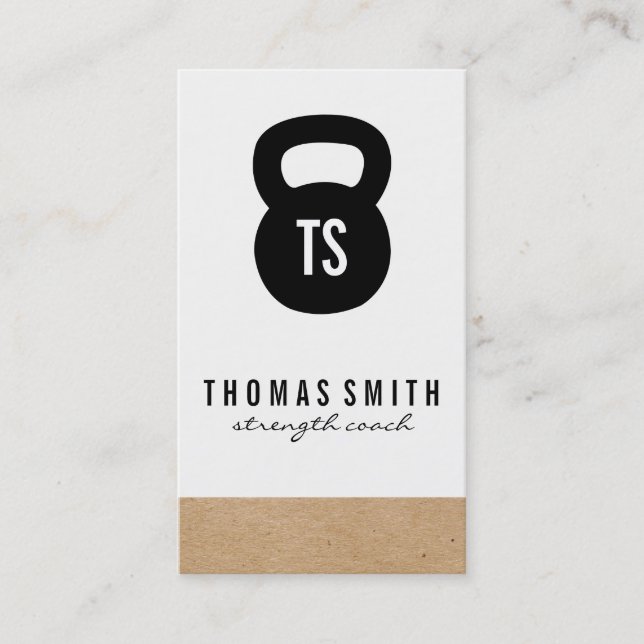 Kettle Bell Personal Trainer Geometric / Variation Business Card (Front)