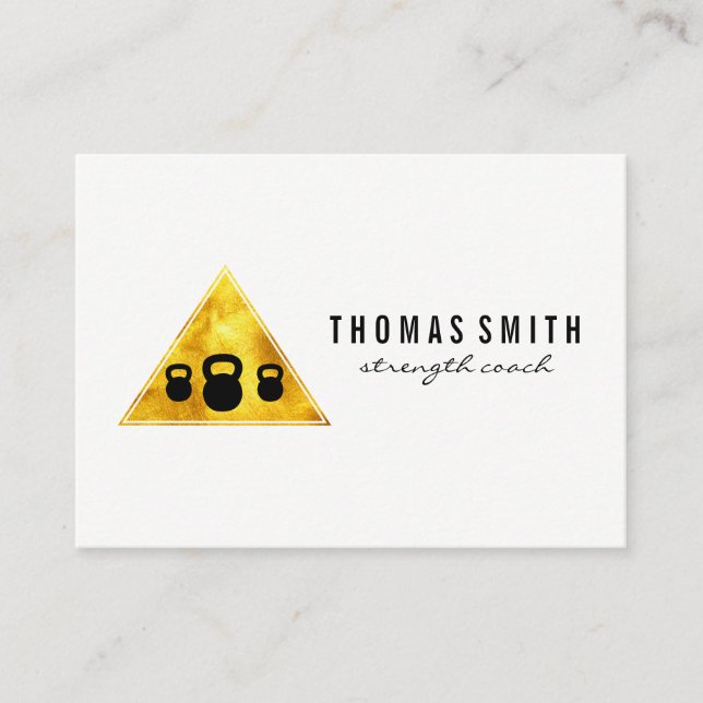 Kettle Bell Personal Trainer Golden Triangle Business Card (Front)