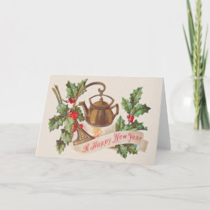 Kettle Fire Holly Holiday Card