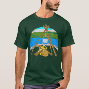 Kettle Over Fire Campfire Cooking Camping Graphic  T-Shirt