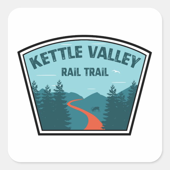 Kettle Valley Rail Trail British Columbia Square Sticker (Front)