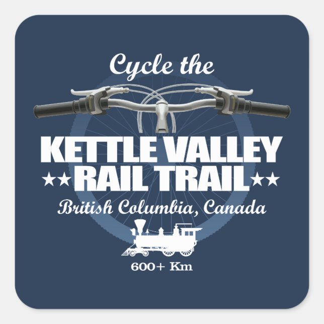 Kettle Valley Rail Trail (H2) Square Sticker (Front)