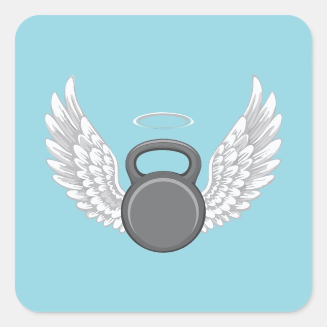 Kettlebell Heaven Square Sticker (Front)