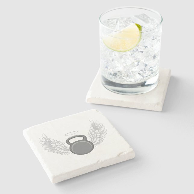 Kettlebell Heaven Stone Coaster (Side)