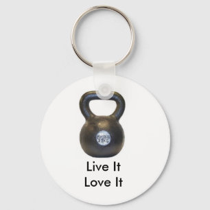 kettlebell, Live ItLove It Keychain