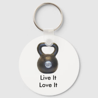 kettlebell, Live ItLove It Keychain