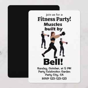Kettlebell Muscles Built By Bell Fitness Party Invitation