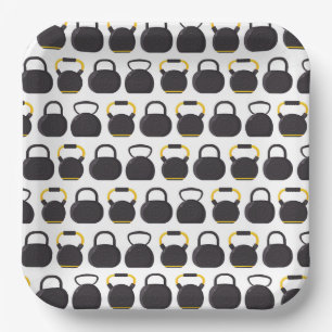 Kettlebell Paper Plates, Fitness Party Supplies Plate