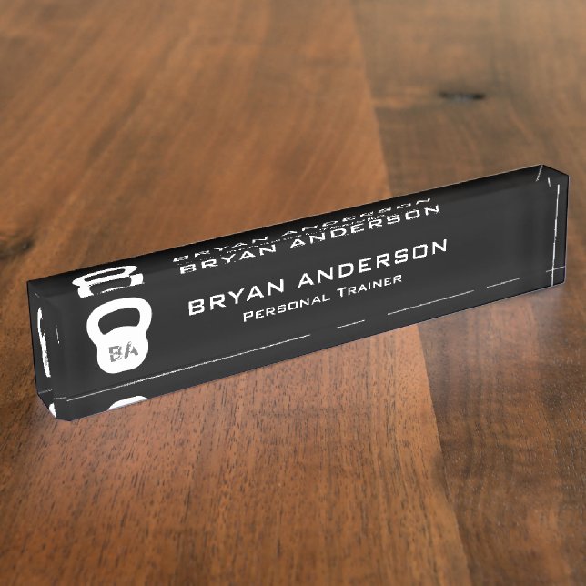 Kettlebell Personal Trainer Nameplate (Side)