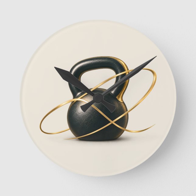 Kettlebell Personal Trainer Round Clock (Front)