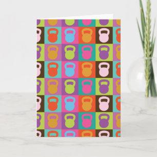 Kettlebell Retro Pattern - Card