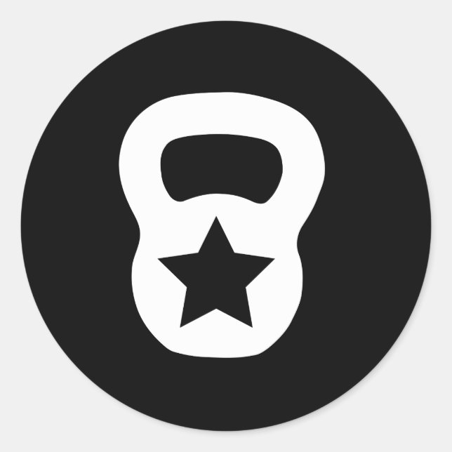 Kettlebell Star Classic Round Sticker (Front)