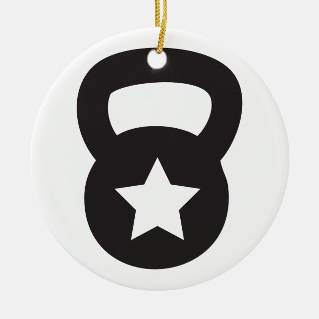 Kettlebell With An Empty Star Ceramic Ornament (Front)
