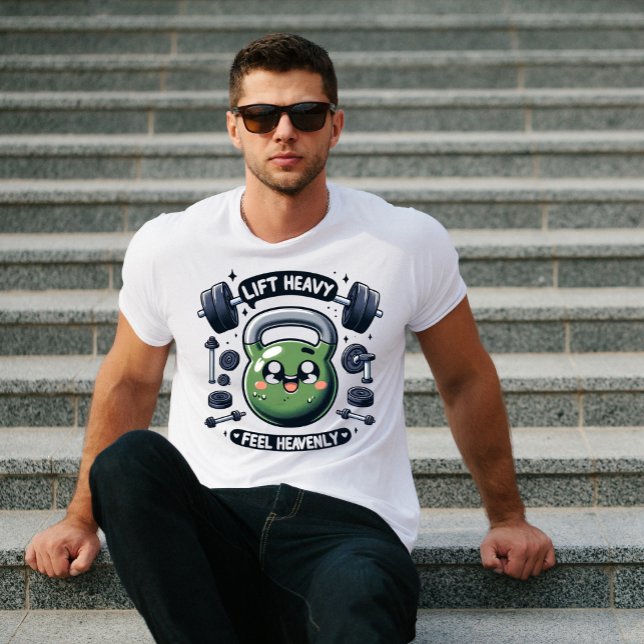 Kettlebell Workout,  Lift Heavy, Feel Heavenly T-Shirt (Creator Uploaded)