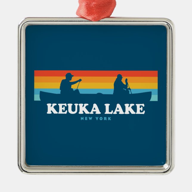 Keuka Lake New York Canoe Metal Ornament (Front)