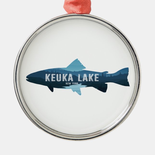 Keuka Lake New York Fish Metal Ornament (Front)