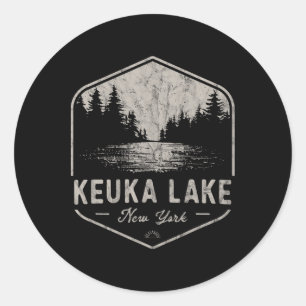 Keuka Lake New York Outdoors Vintage  Classic Round Sticker