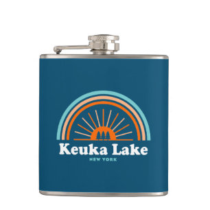 Keuka Lake New York Rainbow Hip Flask