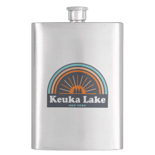 Keuka Lake New York Rainbow Hip Flask