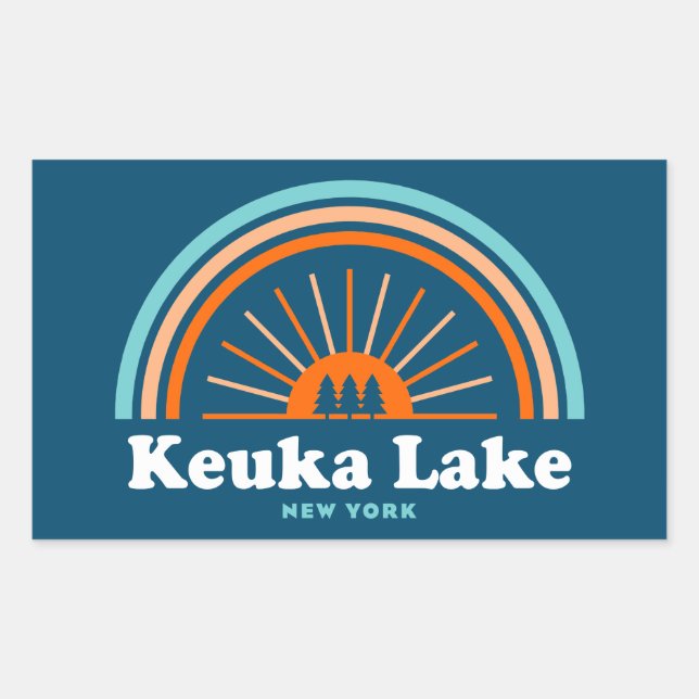 Keuka Lake New York Rainbow Sticker (Front)