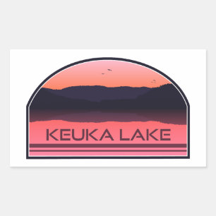 Keuka Lake New York Red Sunrise Sticker