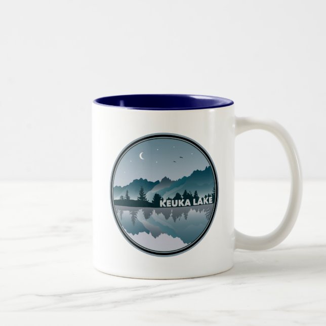 Keuka Lake New York Reflection Two-Tone Coffee Mug (Right)