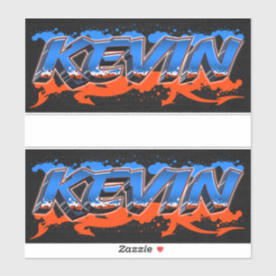 Kevin First Name Graffiti Sticker