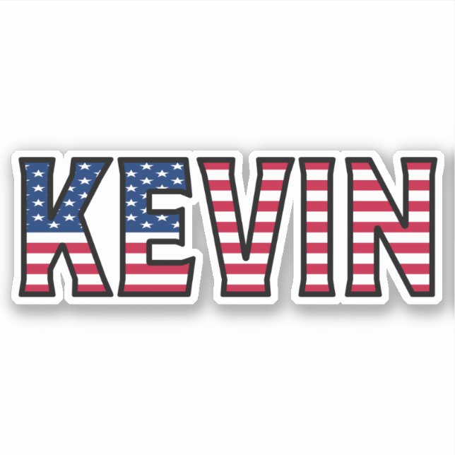 Kevin Name Prénom USA Sticker Stickerset (Devant)