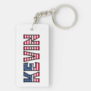 Kevin Name Vorname USA Flagge Anhänger Schlüssel Keychain