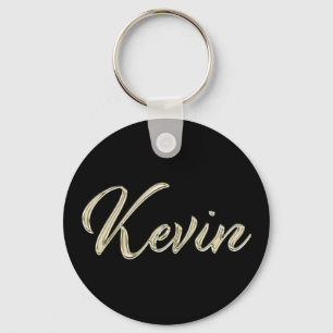 Kevin Name whitegold Button Schlüsselanhänger Keychain
