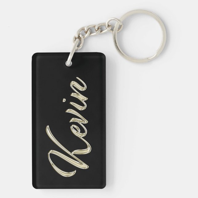 Kevin Name Whitegold Porte-clés (Dos)