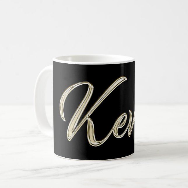 Kevin Name whitegold Tasse Teetasse Kaffetasse Coffee Mug (Front Left)