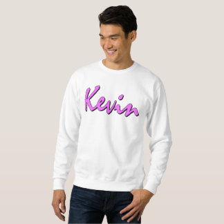 Kevin Pink Logo On White Sweatshirt