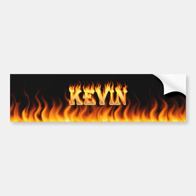 Kevin real fire and flames bumper sticker design (Front)