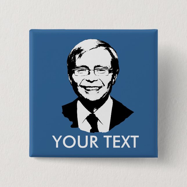 Kevin Rudd 2 Inch Square Button (Front)