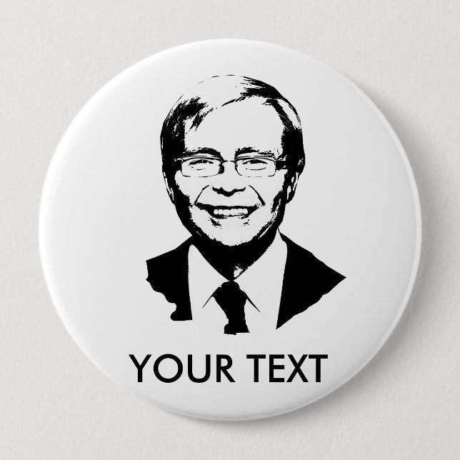 Kevin Rudd 4 Inch Round Button (Front)