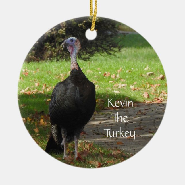 Kevin The Turkey - Old Wethersfield , CT (2 Sides) Ceramic Ornament (Front)