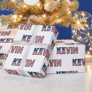 Kevin Vorname Name USA US Geschenkpapier Papier Wrapping Paper