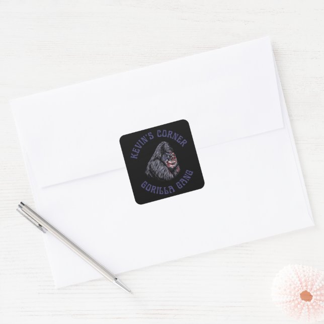 Kevin's Corner GORILLA GANG Square Sticker (Envelope)