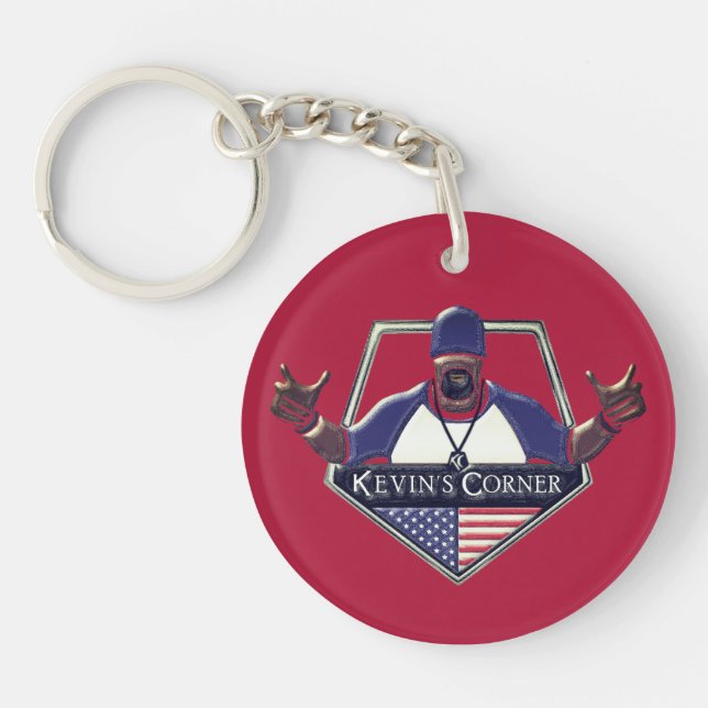 Kevin's Corner Logo with the US Flag Keychain (Front)