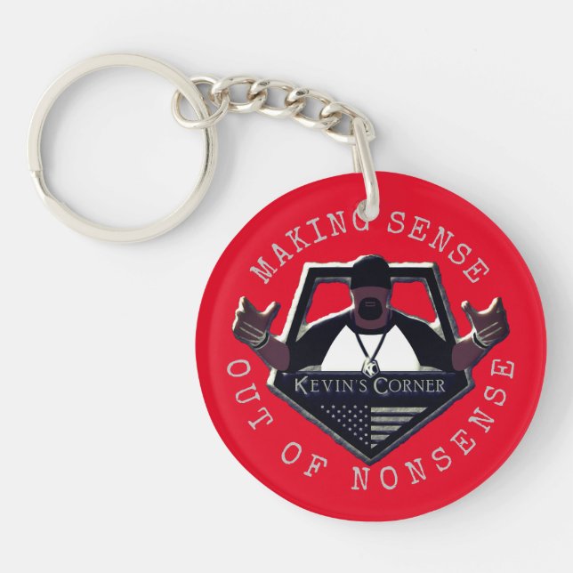 Kevin's Corner Logo with the US Flag Keychain (Front)